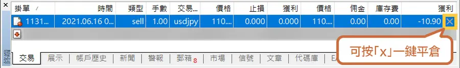 MT4 平倉方法-1